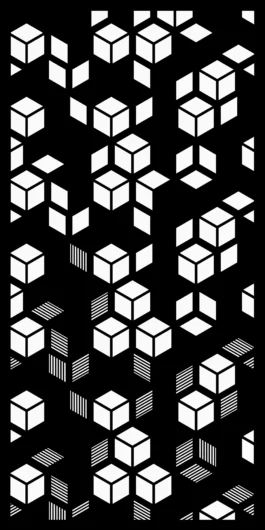 2D Cube CNC Jali Design STL | 3D Illusion Geometric Pattern Panel