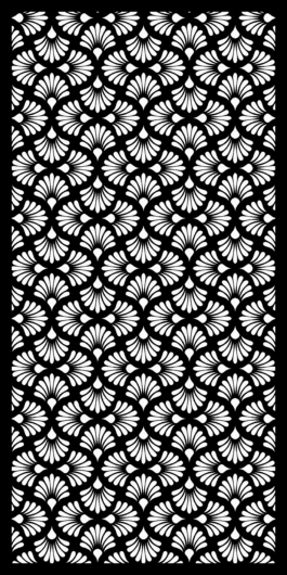 2D Floral CNC Jali Design STL | Decorative Fan Pattern Panel