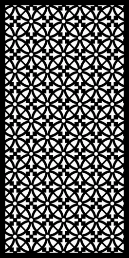 2D Geometric CNC Jali Design STL for Laser Cutting Panel