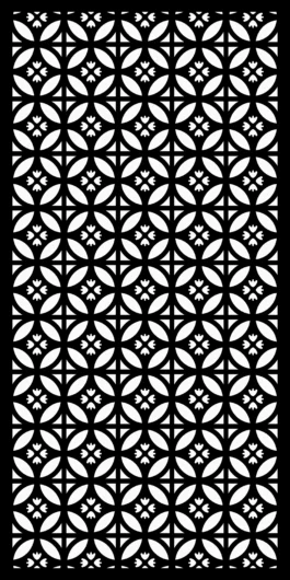 2D Floral Geometric CNC Jali Design STL for Laser Cutting Panel