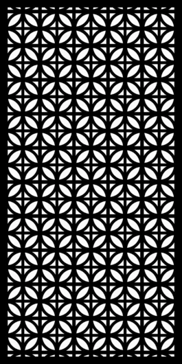 2D Geometric Floral CNC Jali Design STL for Laser Cutting Panel