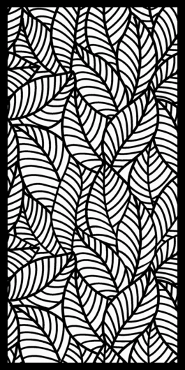 2D Leaf Pattern CNC Jali Design STL for Laser Cutting Panel