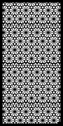 2D Floral Geometric CNC Jali Design STL for Laser Cutting Panel