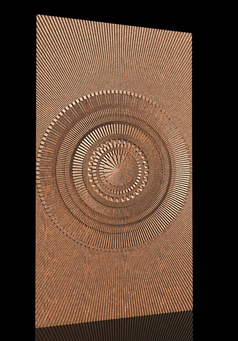 Modern radial abstract CNC wall panel RLF file for decorative carving