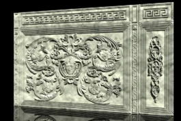 Luxury European Classical Wall Panel CNC RLF File with Decorative Medallion and Floral Relief Design