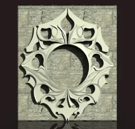 Ornamental Circular Frame CNC RLF File | Decorative Floral Ring Relief Carving Design