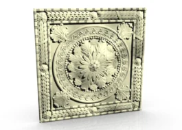 Luxury Floral Ceiling Medallion CNC RLF File | Rose Border Decorative Relief Carving Design