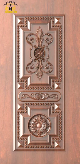 Premium Classical CNC Door Design | Decorative Wooden Carving Panel for Main Doors