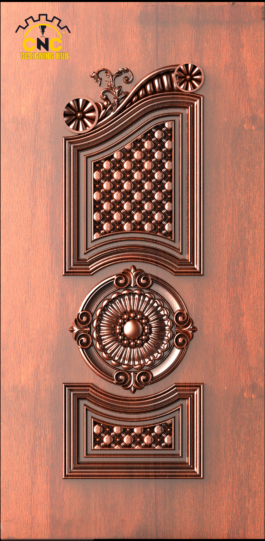 Royal Classic CNC Door Design STL File | Decorative 3D Carved Wooden Door Panel