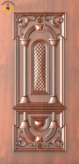 Luxury Pillar CNC Door Design STL File | Classical 3D Carved Wooden Door Panel for CNC Router