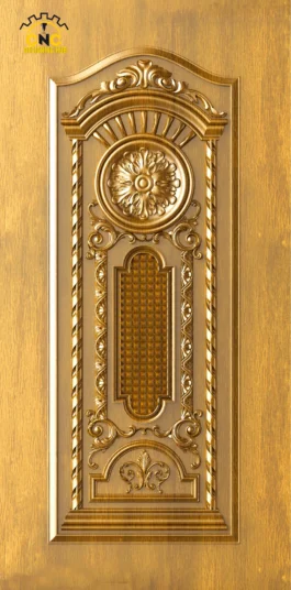 Luxury Classic CNC Main Door Design STL File | Ornamental 3D Door Carving Model