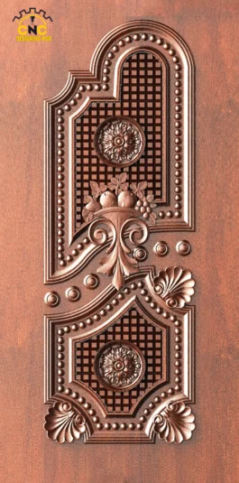Modern Decorative CNC Door Design | 3D Wooden Door STL, DXF & RLF CNC Router File