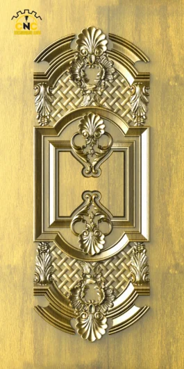 Premium Classical CNC Door Design | Luxury 3D Wooden Door STL, DXF & RLF CNC Router File
