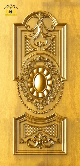 Luxury Oval Medallion CNC Door Design | Premium 3D Wooden Door STL, DXF & RLF CNC Router File