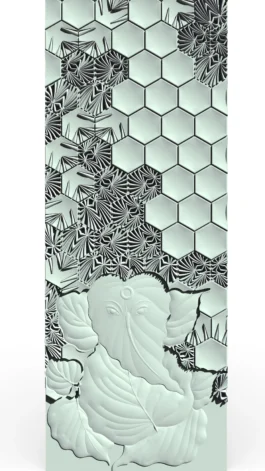 Modern Ganesha Honeycomb CNC Wall Panel | 3D Geometric MDF Art RLF File