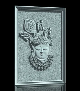 Lord Krishna Face CNC Wall Panel | 3D Decorative MDF Art RLF File