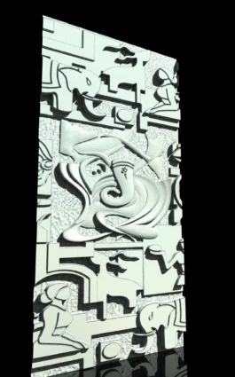 Abstract Ganesha Elephant Mosaic CNC Wall Panel | 3D Modern Spiritual MDF Art RLF File
