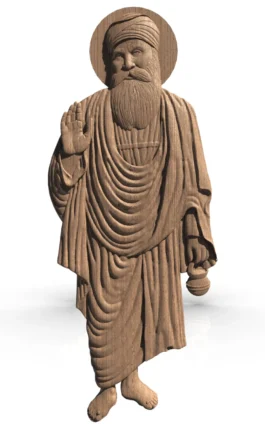 Standing Guru Nanak Dev Ji CNC Statue | 3D Wooden Spiritual Relief RLF File