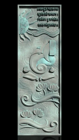 Lord Ganesha 3D CNC Wood Carving Design | Ganpati Wall Panel Relief