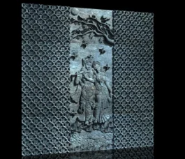 Krishna Radha 3D Wall Panel | Floral Jali CNC Carving Design