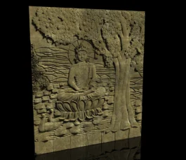 Buddha 3D Wall Panel CNC Design | Meditation Wall Art