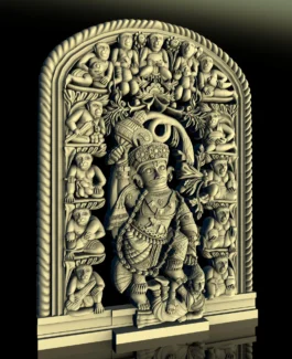 Panchmukhi Hanuman 3D CNC Design | Religious Wall Panel