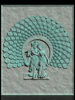 Radha Krishna Peacock 3D CNC Design STL File for Carving