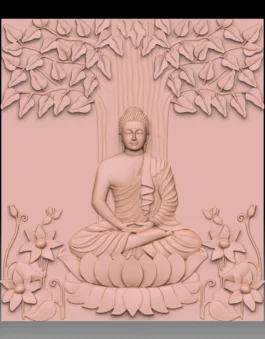 Buddha Under Bodhi Tree 3D CNC Design STL File