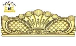 3D CNC Bed Headboard Carving Design with Floral Motif