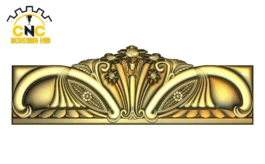 3D Floral CNC Bed Headboard Carving Design with Scrollwork