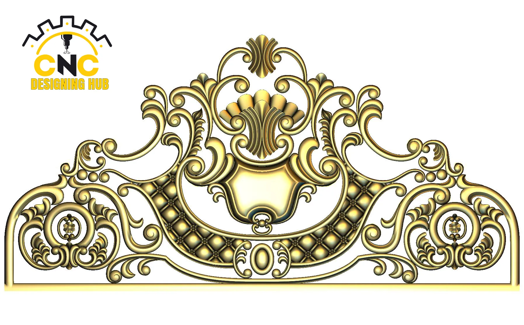 3D ornamental scrollwork CNC carving design for furniture