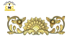 3D Floral CNC Panel Carving Design with Vines & Leaves