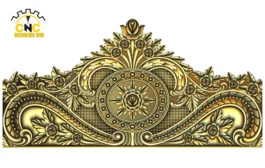3D CNC Floral Medallion Furniture Panel Carving Design