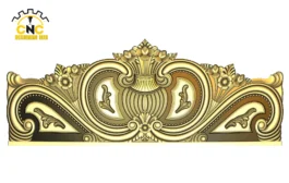 3D CNC Ornamental Urn Panel Carving Design with Floral Scrollwork