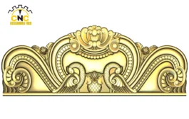 3D CNC Bird Panel Carving Design with Floral Ornamental Scrollwork