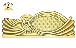 3D CNC Shell Lattice Panel Carving Design with Ornamental Scrollwork