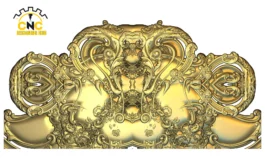 3D CNC Baroque Ornamental Panel Carving Design