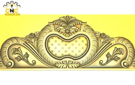 3D CNC Ornamental Medallion Panel Carving Design with Floral Details