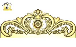 3D CNC Floral Scrollwork Carving Design with Ornamental Flower