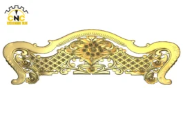 3D CNC Floral Lattice Panel Carving Design with Ornamental Scrollwork