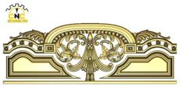 3D CNC Ornamental Urn Panel Carving Design with Acanthus Scrollwork