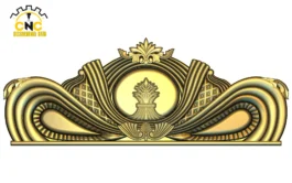 3D CNC Decorative Medallion Panel Design with Floral Scrollwork