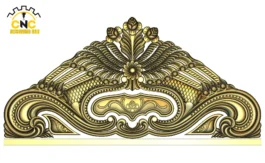 3D CNC Floral Ornamental Panel Design with Scrollwork