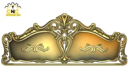 3D CNC Ornamental Furniture Panel Design with Scrollwork