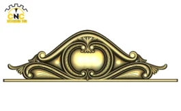 3D CNC Ornamental Applique Design with Scrollwork & Leaf Motifs