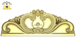 3D CNC Floral Ornamental Panel Design with Rose & Scrollwork