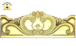 3D CNC Rose Carving Panel Design with Ornamental Scrollwork