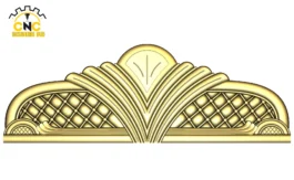 3D CNC Fan Style Decorative Panel Design with Lattice Pattern