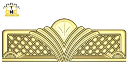3D CNC Lattice Arch Panel Design with Fan Motif