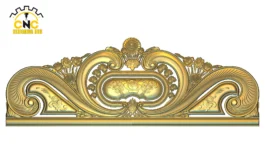 3D CNC Floral Ornamental Panel Design with Rose & Scrollwork
